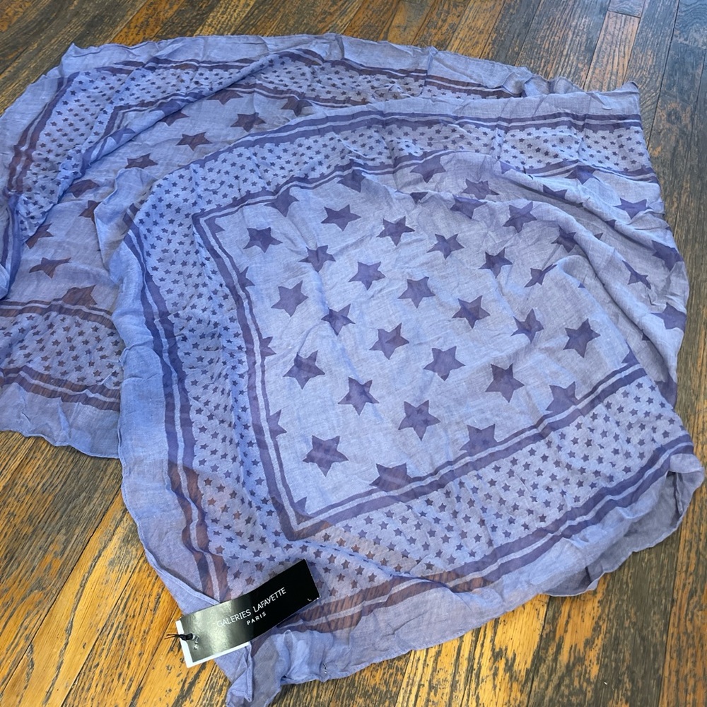 Purple Star Patterned Scarf